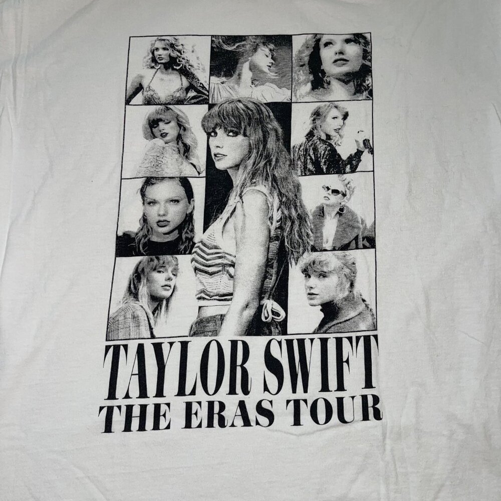 Taylor Swift Womens Tee Shirt Size XL White The Eras Tour Concert Pure Cotton - Picture 2 of 7